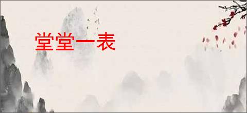 堂堂一表